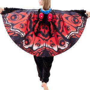Unisex Adult Onesie Pajamas Animal One Piece Red Mothman Costume